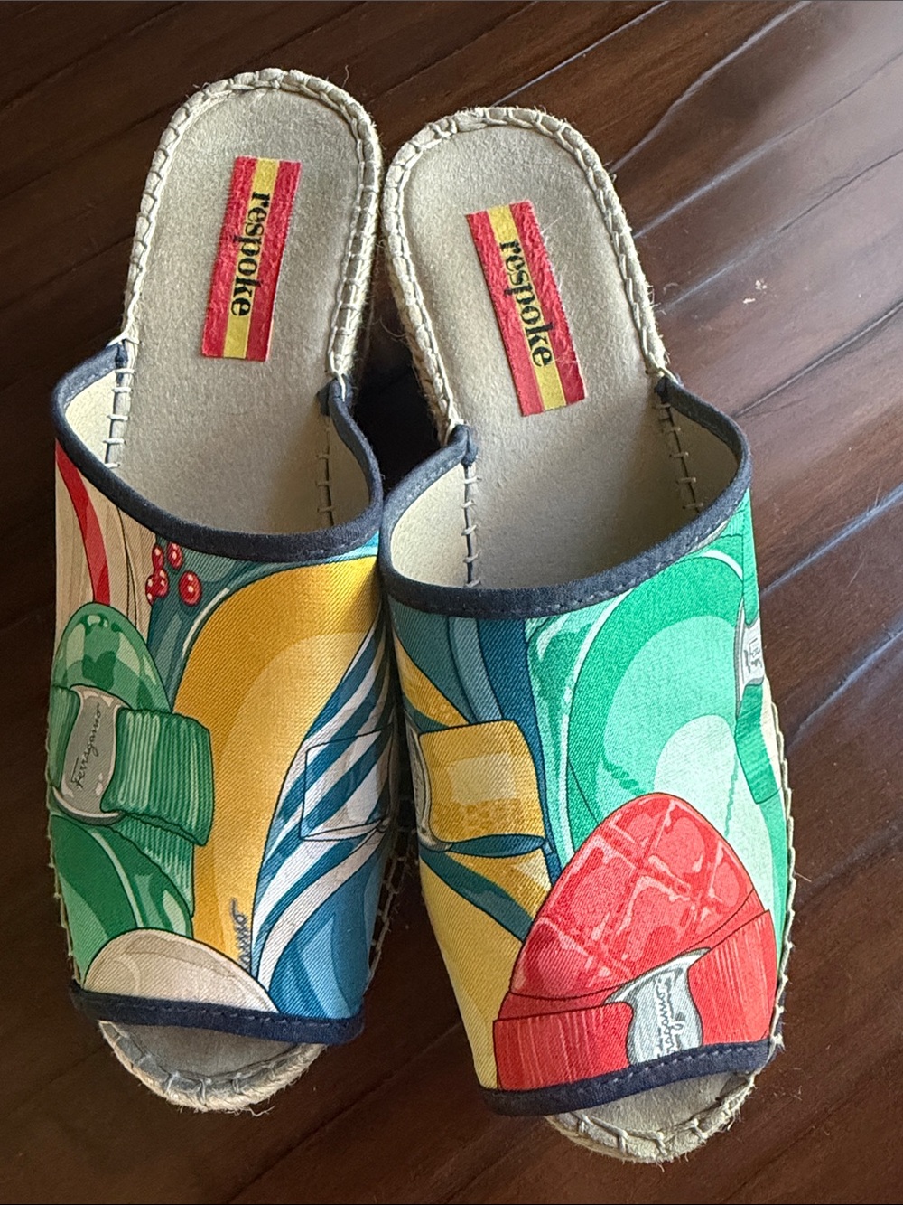 Respoke Colorful Floral Canvas Wedge Espadrilles - Multicolor